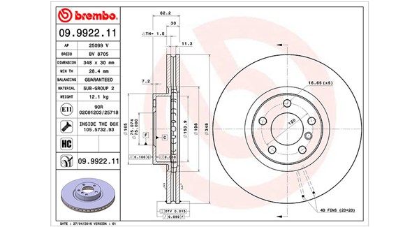 MAGNETI MARELLI Тормозной диск 360406068600